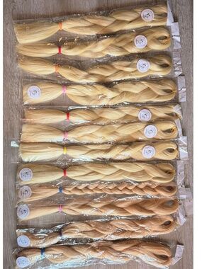 12 Packs Blonde Henlon Braiding Hair Bundles – Non-Toxic synthetic
